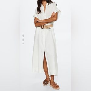 100% linen shirt dress